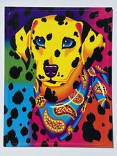 Vintage Lisa Frank Large Sheet Sticker Rainbow Dalmation Dog