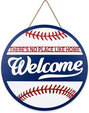 3D Baseball Welcome Door Sign Baseball Shaped Wooden Hanging Sign Sports Ball Th