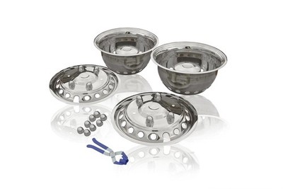 40.6cm Doppelt Radkappe Bezüge Ärmel für Mercedes Sprinter 2012 + Edelstahl
