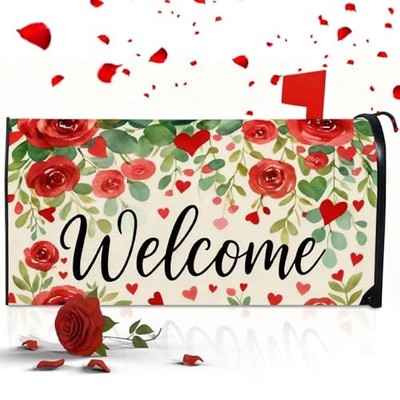  Valentines Magnetic Mailbox Cover Valentine's Day Post Box Cover Red Roses