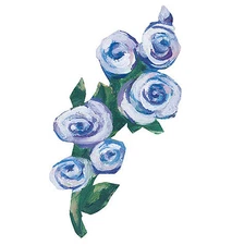 Kates Blue Roses Rose Bud Wallies Stickers 25 Chic Bunches Shabby Bouquets Decal
