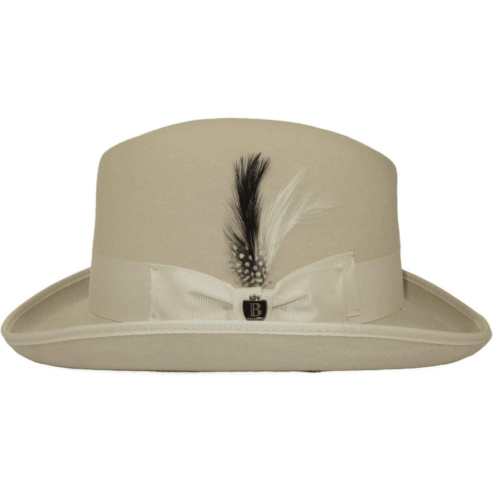 Мужчины Bruno Capelo Одевают парадную шляпу из австралийской шерсти Homburg Godfather GF110 Bone 13790₽