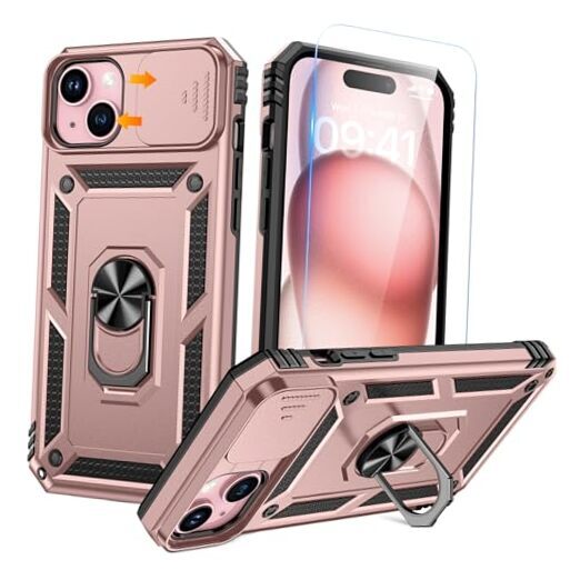 for iPhone 15 Plus Case with Screen Only for iPhone 15 Plus Rose Gold