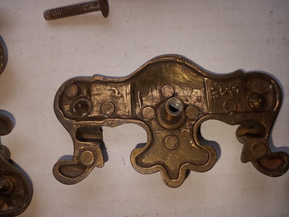 5 Antique Brass Furniture Hardware set with original screws ?? eBay