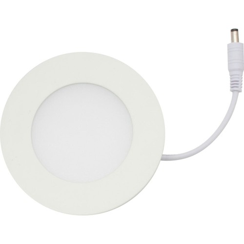 LED Recessed Ceiling Light 4W Neutral White 4500K; Round Recessed Flat, White - Picture 1 of 4