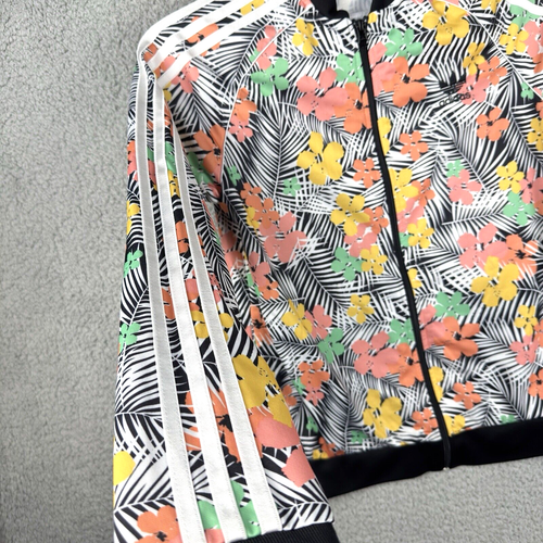 Adidas Kids All Over Print Floral Pastels Full Zip Jacket Track Jacket Size L 14 - Picture 4 of 12