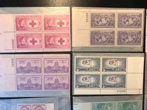 USA 1950s-60s BLOCK STAMPS - 35 Blocks of 4 (140 Stamps) All Different! Lot #5 - Picture 2 of 12