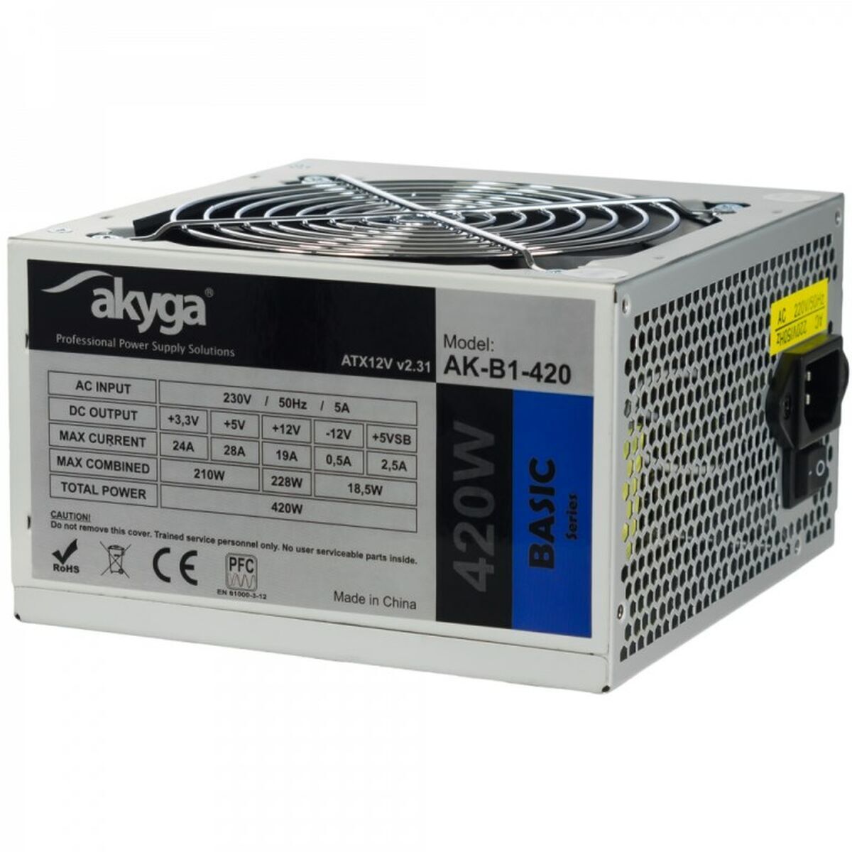 Fonte di Alimentazione Akyga AK-B1-420 420 W ATX RoHS CE REACH