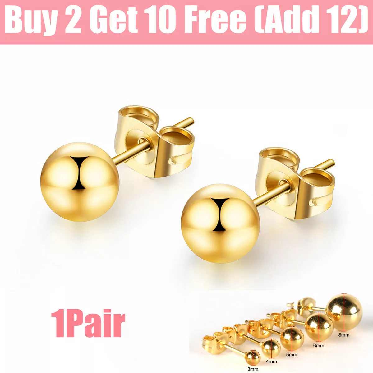 Ball type earrings sale