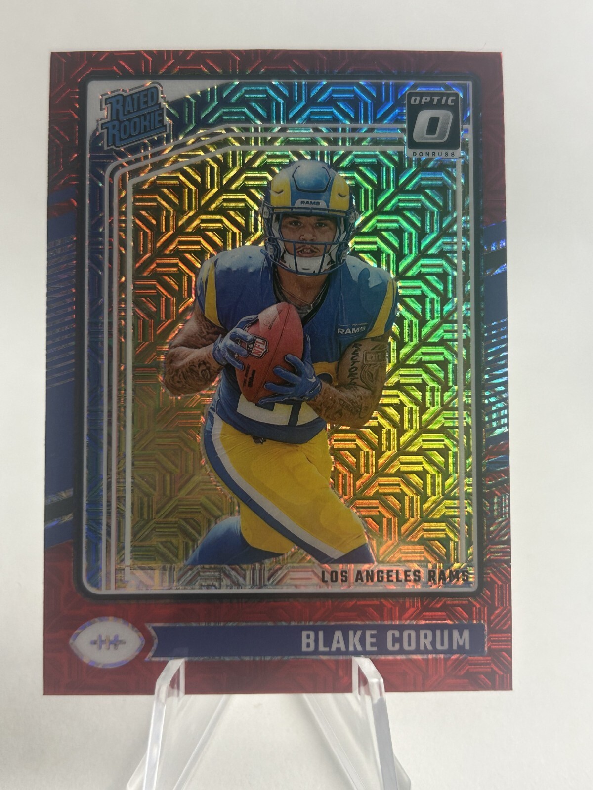 2024 Donruss Optic Blake Corum Red Mojo Rated Rookie #208 Rams