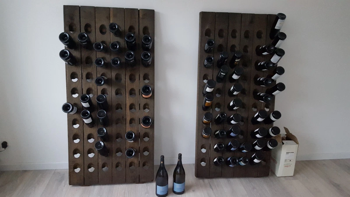 Very Old Oak Champagne Riddling Rack for 60 Wine Bottles Winerack Wall Holder