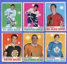 Lot of 6 1970-71 OPC O-Pee-Chee TALBOT TALLON MARCOTTE JARRETT KOROLL etc - VGEX