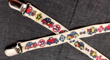 Toddler Suspenders VINTAGE AUTOMOBILES - PROBABLY 1970s DOES 1940S ? AS IS