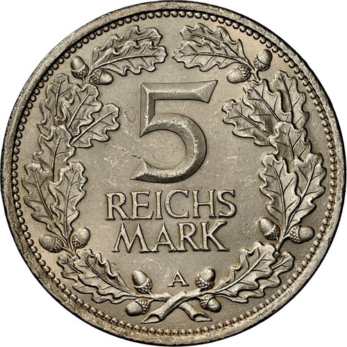 5 Mark 1925 A Weimar Republik 1000 Jahre Rheinland NGC MS63 Silber Münze (1166) - Bild 2 von 5
