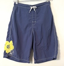 Lands End Boys Size XL 18-20 Blue Swim Trunks Shorts Mesh Lined Inseam 10.5"