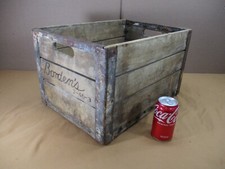 Vtg Borden's Dairy Wooden Metal Reinforced Milk Crate Delivery Carrier 2-46-3