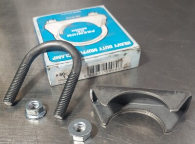 Nickson Industries #80 1-1/2'' HDGM Heavy Duty Muffler Clamp w/ 3/8'' U-Bolt.