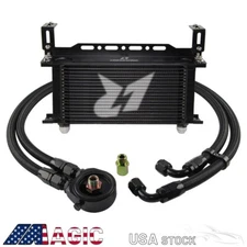 LR 19 Row AN10 Oil cooler w/Bracket+Filter Adapter Hose Kit 3/4*16 & M20*1.5 BK