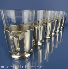 WMF Teetassen Glashalter Service, Silver Plated, Tea-Cups, Jugendstil, um 1910