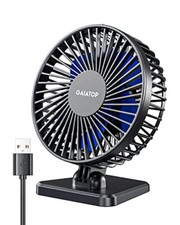 USB Desk Fan, Small But Powerful, Portable Quiet 3 Speeds Wind Desktop Blue
