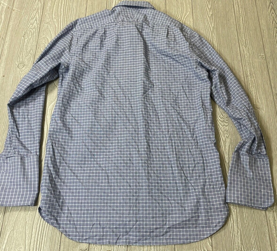 Thomas PINK Men's Prestige French Cuff Dress Shirt Houndstooth Size 16