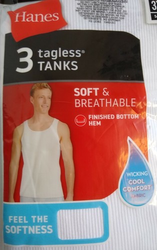 3 Pack Hanes Tagless Tanks Mens Soft Breathable 3XL NIP Wicking Cool Fabric  75338004082 | eBay