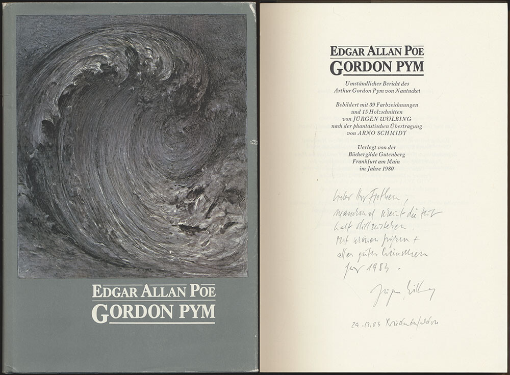Poe - Wölbing, Gordon Pym. [Signiertes Widmungsexemplar]. - Poe, Edgar Allan - Wölbing, Jürgen [Ill.]