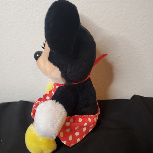 MINNIE MOUSE Disneyland Walt Disney World Tag Vintage 8” Sitting Plush Eyelashes - Picture 3 of 10