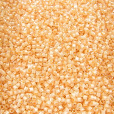 DB0067 11/0 Miyuki Light Peach Lined Crystal Luster Delica Seed Beads 5 Grams