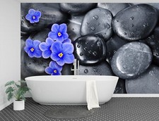 3D Art Blue Flowers G4300 Wallpaper Wall Murals Removable Self-adhesive Erin