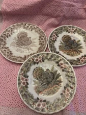 Churchill Myott Factory Thanksgiving Salad Plate 8” THREE Plates