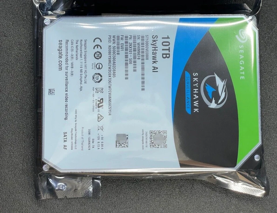 Seagate 10TB ST10000VE0008 SkyHawk AI SATAIII 3.5" 256MB Internal Hard Drive - Image 4 of 4