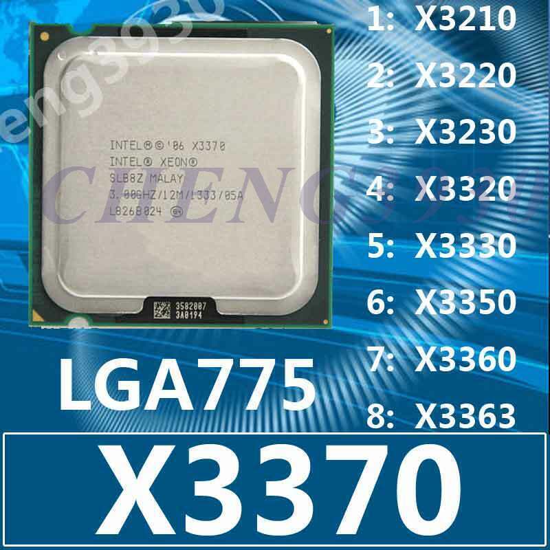 Intel Xeon x3210 x3220 x3230 x3320 x3330 x3350 x3360 x3363 x3370 lga775 CPU