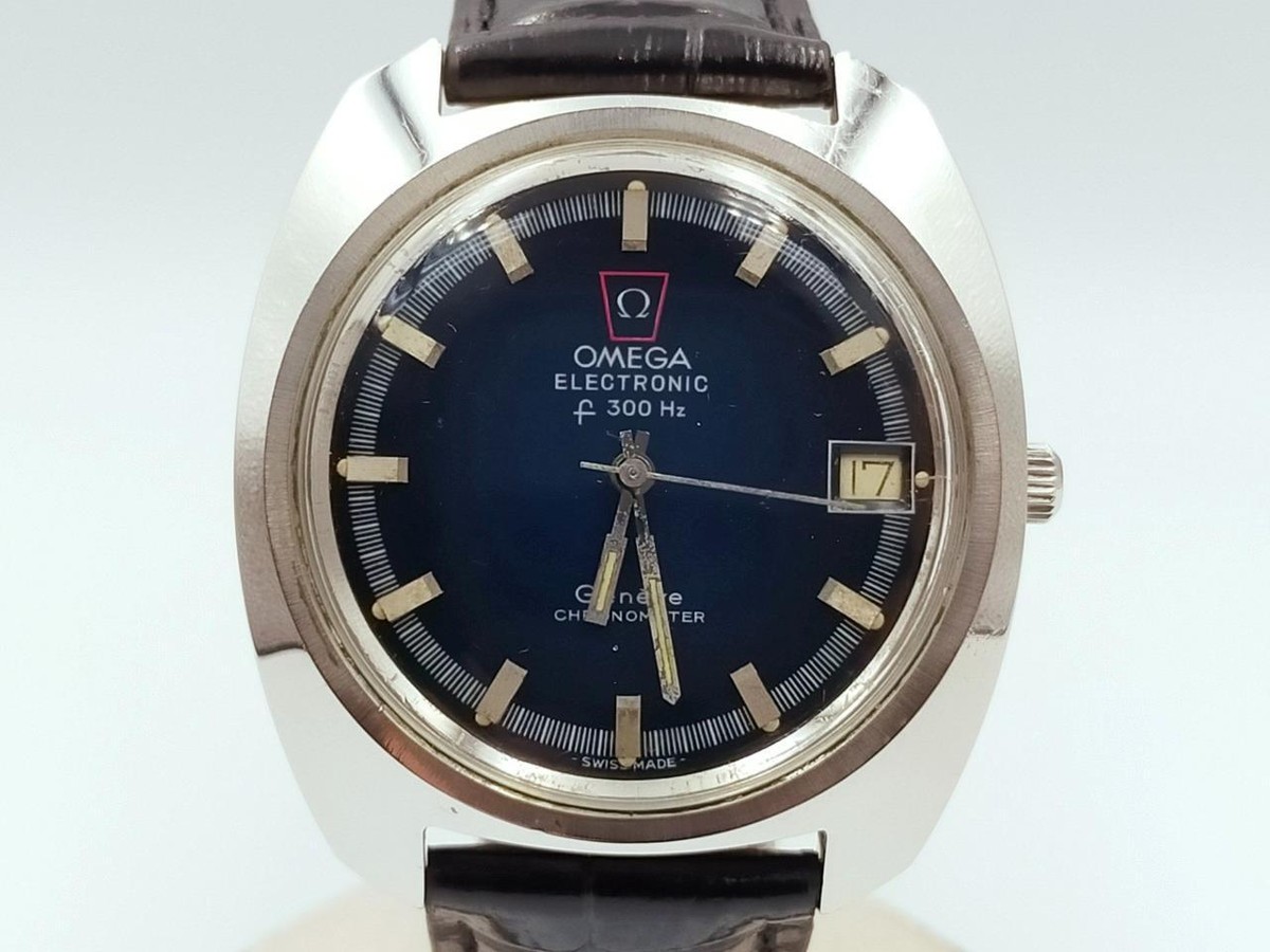 Auth Omega Blue Electronic F300Hz Geneve Chronometer Cal Auth Omega Blue Electronic F300Hz Geneve Chronometer Cal