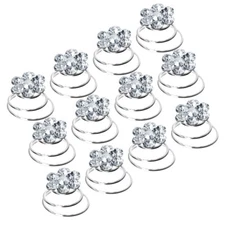 12PCS Spiral Hair Hair Clips Bun Stick Pick for DIY Hair Style (Silver)
