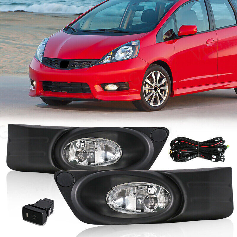 Front Bumper Fog Light Lamp w/ Cover Cable For Honda Fit Jazz