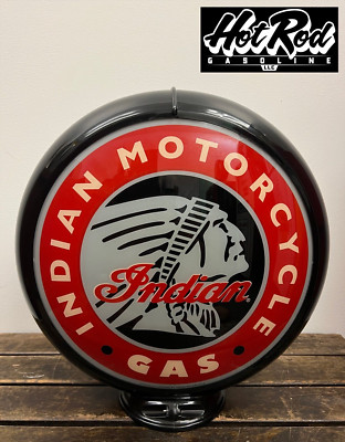 INDIAN MOTORCYCLE GAS Reproduction 13.5'' Gas Pump Globe - (Black Body)