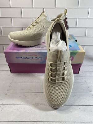 Skechers Memory Foam Skech-Air Women's 7.5 Natural Tan 149754 New With Box