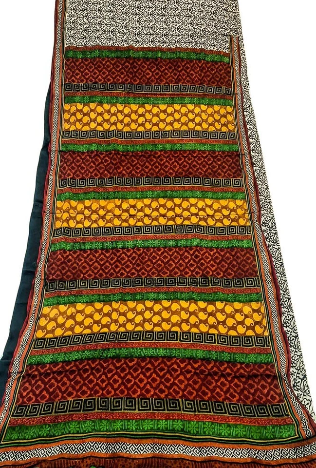 Чистый шелк сари индийский винтажный сари Georgette Chinon напечатано ткани PGS1621 - Изображение 4 из 4