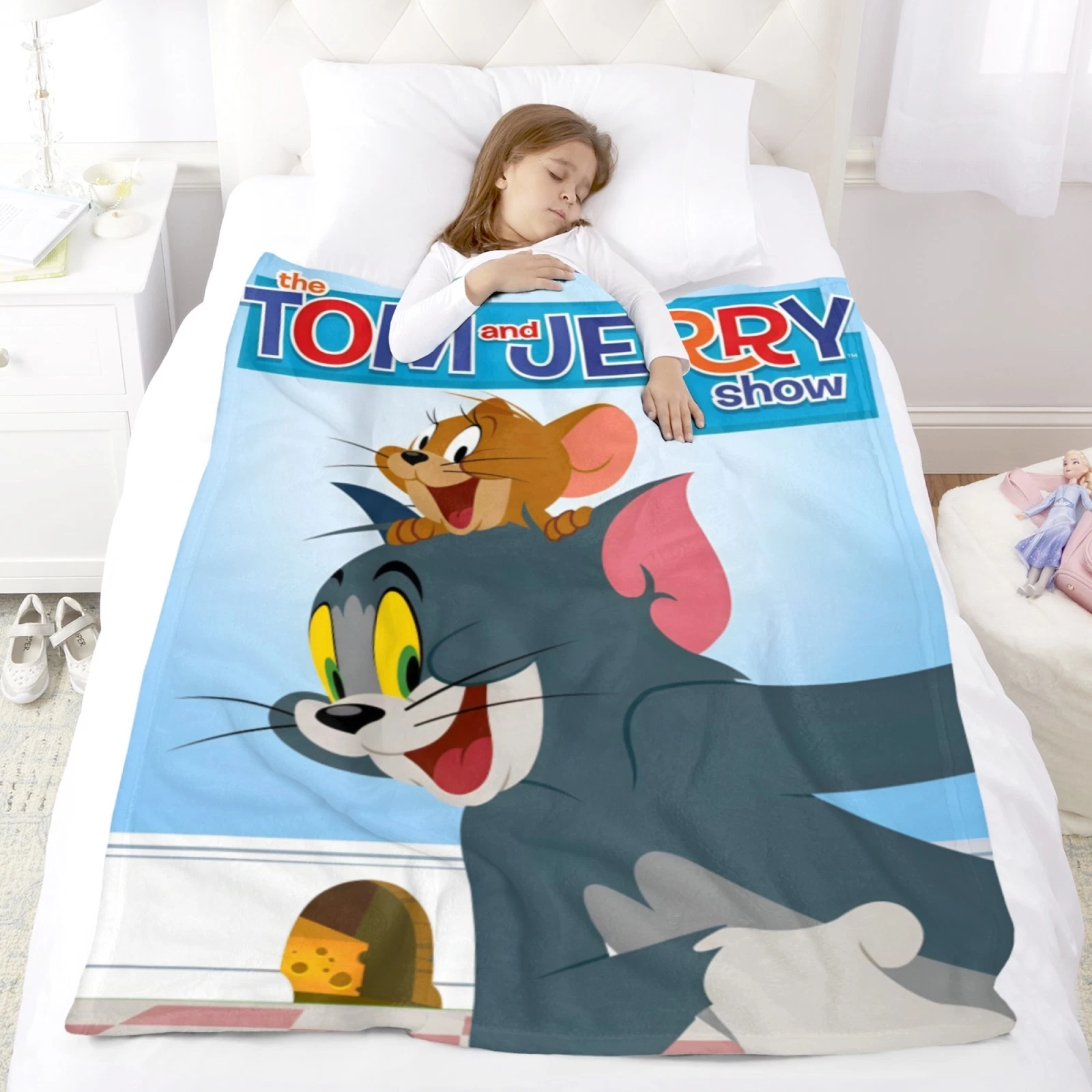 Tom and Jerry Cartoon Blanket Soft Flannel Blanket Birthday Gift for Kids