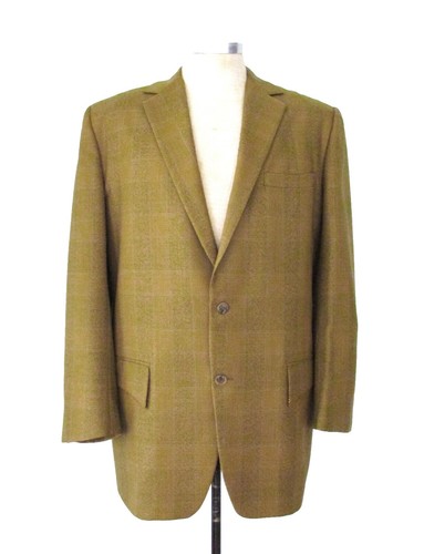 French Vintage 30s Black Wool 1 Button Tailored Suit Jacket Sz M