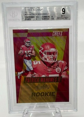 Patrick Mahomes Rookie 2017 Absolute Rookie Roundup #20 BGS 9 MINT | eBay