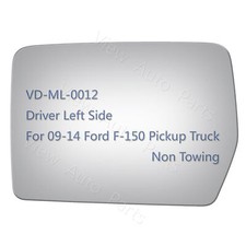 Mirror Glass for 2010-14 Ford F-150 Full Size Pickup Truck Driver Left Side LH