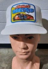 Vintage Darrell Waltrip Hat Cap White Snapback Mesh Patch Made in USA