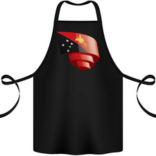 Curled Papua New Guinea Flag Day Football Cotton Apron 100% Organic