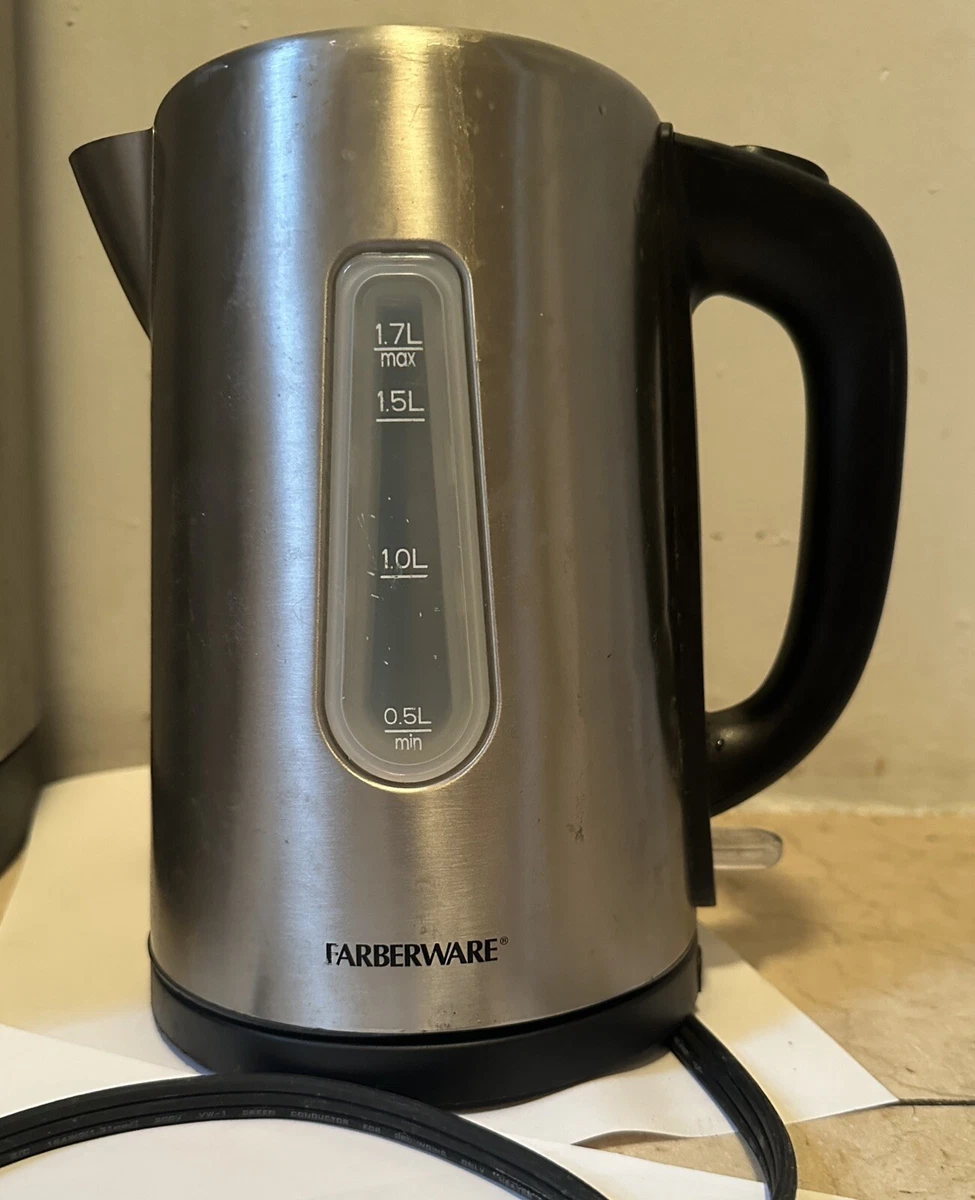 Farberware Stainless Steel 1.7 Liter Electric Tea Kettle, Silver