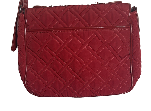Vera Bradley Crossbody Drehverschluss Tango rot Signatur verstellbarer Riemen Mikrofaser - Bild 7 von 8