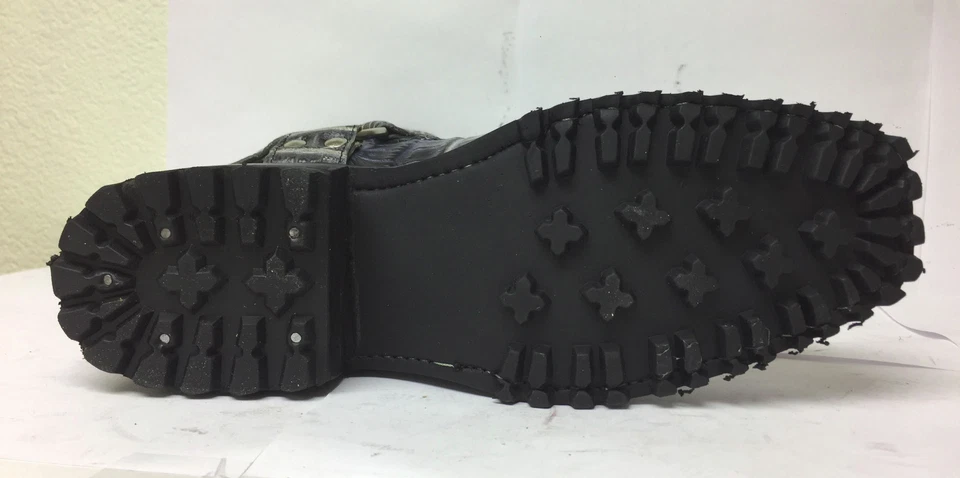 Mens Western Motorcycle Boot Crocodile Alligator Print Leather Multi Tone Size 8 - Image 2 of 4