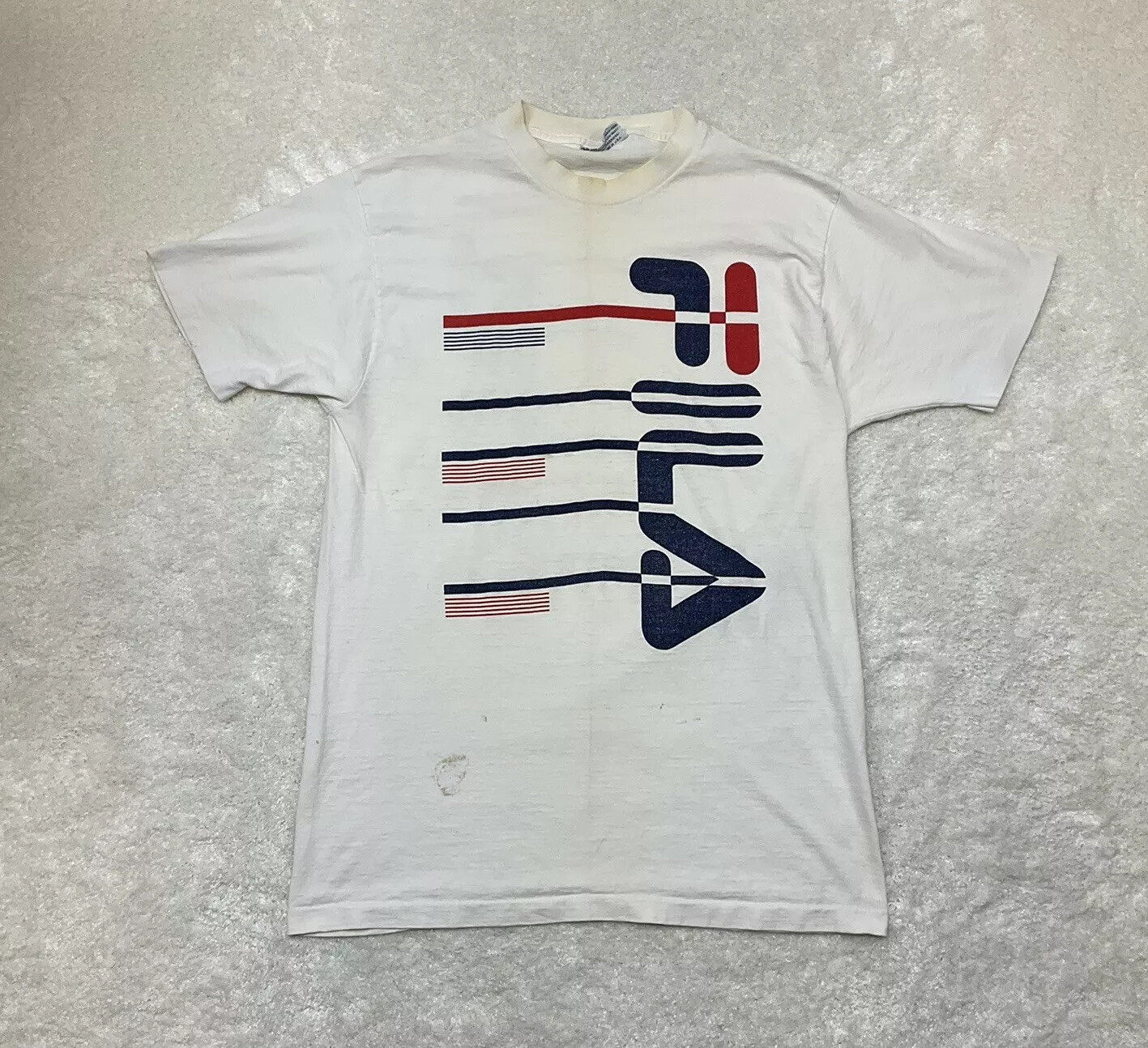 Vintage Fila Italia Mens Short Sleeve Crew Neck T Shirt Size L Made in USA