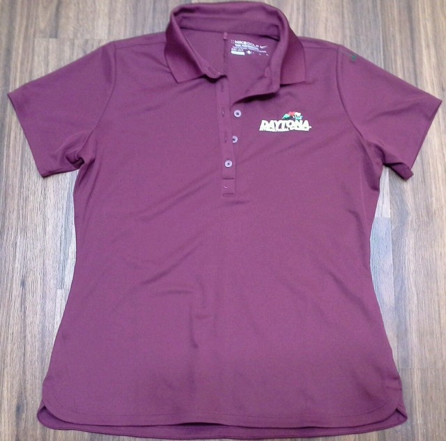 Nike Golf Tour Performance Dri Fit Polo Shirt sz L Maroon Daytona